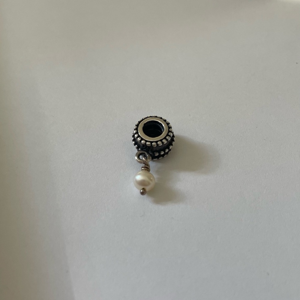 Elegant 925 Sterling Silver and Pearl Pandora Charm
